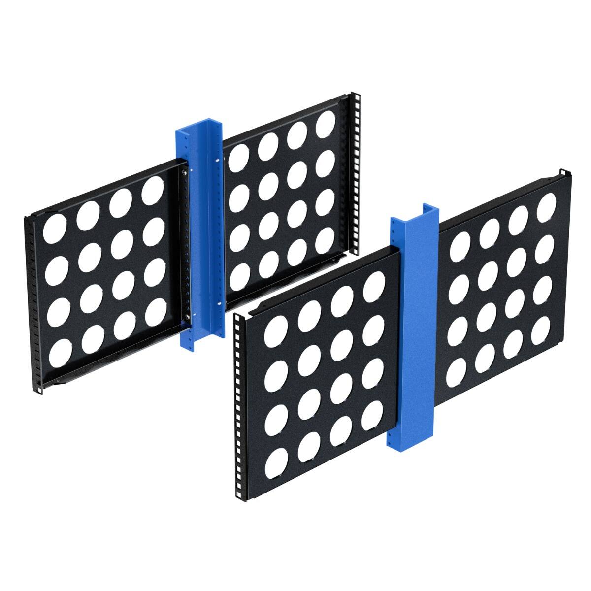 Front. RackSolutions - RackSolutions 7U Conversion Bracket 4-Pack (3in Uprights) - Transform 2Post Racks into 4Post Racks - Black.