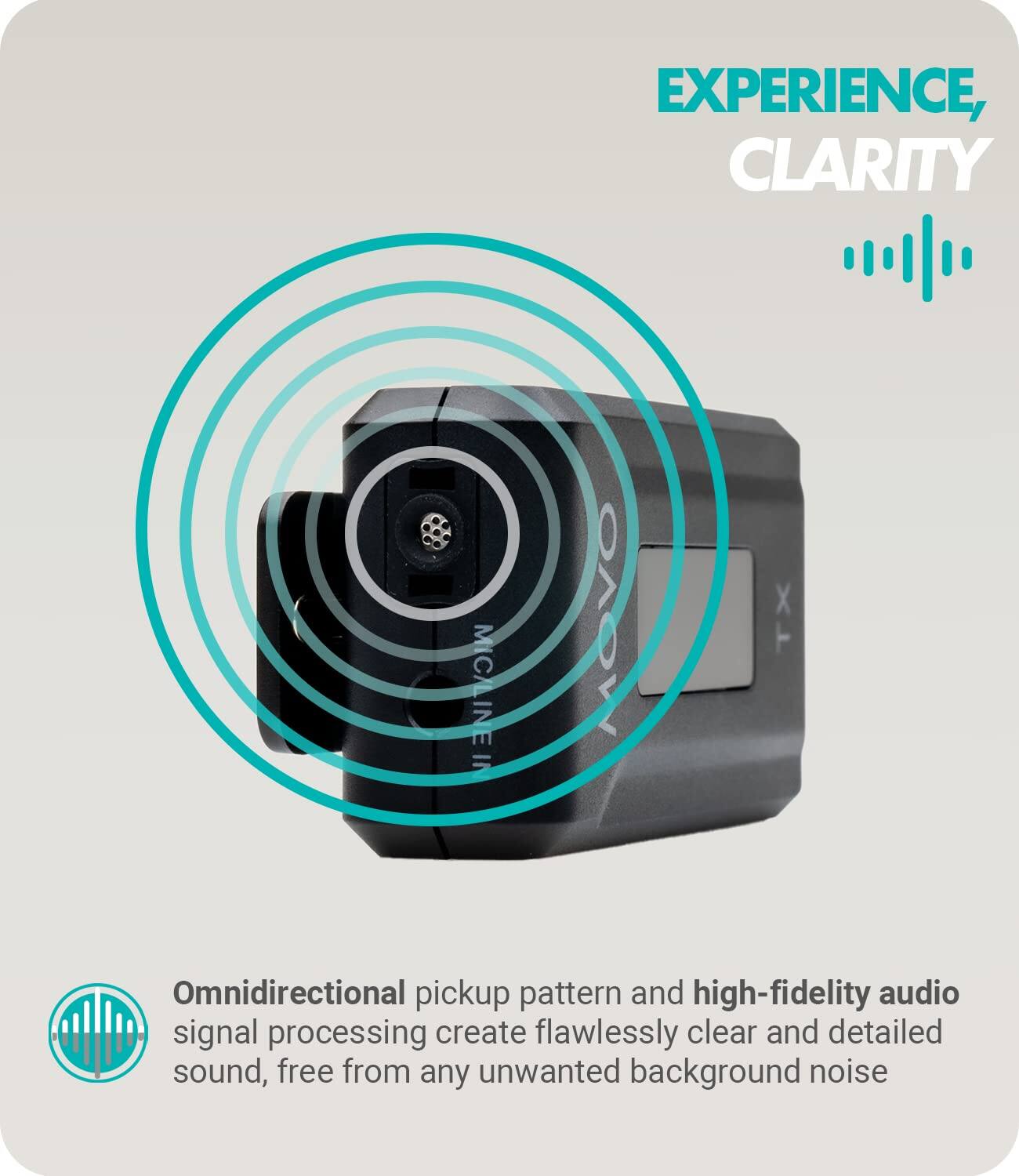 **EXPERIENCE, CLARITY**

Omnidirectional pickup pattern and high-fidelity audio signal processing create flawlessly clear and detailed sound, free from any unwanted background noise