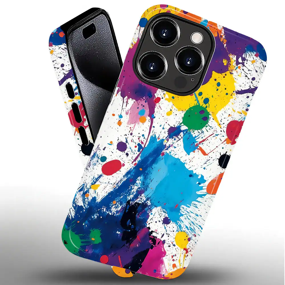 Alt View 1. Finnhomy - Smartphone Case for iPhone 14 Pro Max - Dual-Layer Heavy Duty Protective Cover - Color Splash - Color Splash for iPhone 14 Pro Max.