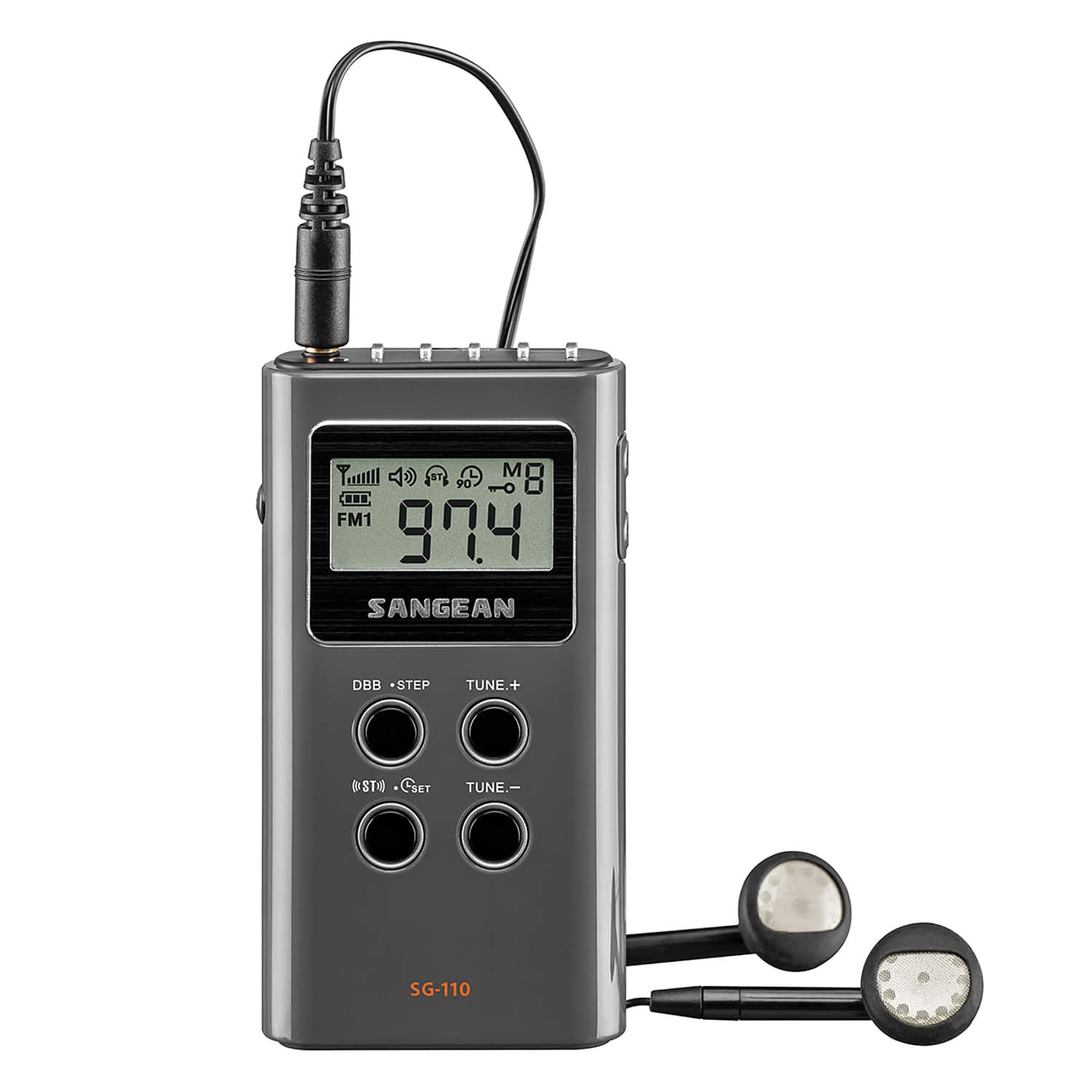 Sangean - SG-110 Portable FM-Stereo AM Pocket Digital Radio - Dark Gray