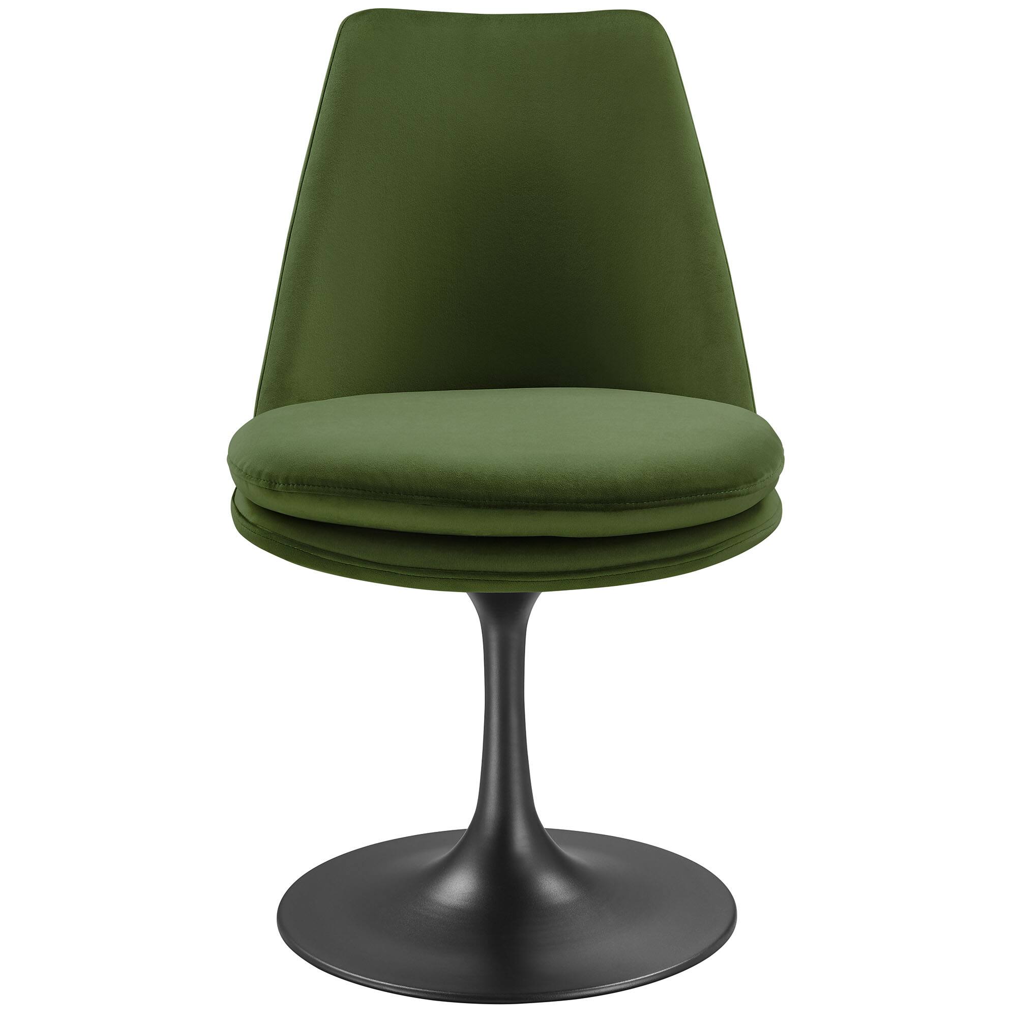 Alt View 5. Modway - Lippa Swivel Dining Chair by Modway - Black Moss Green.
