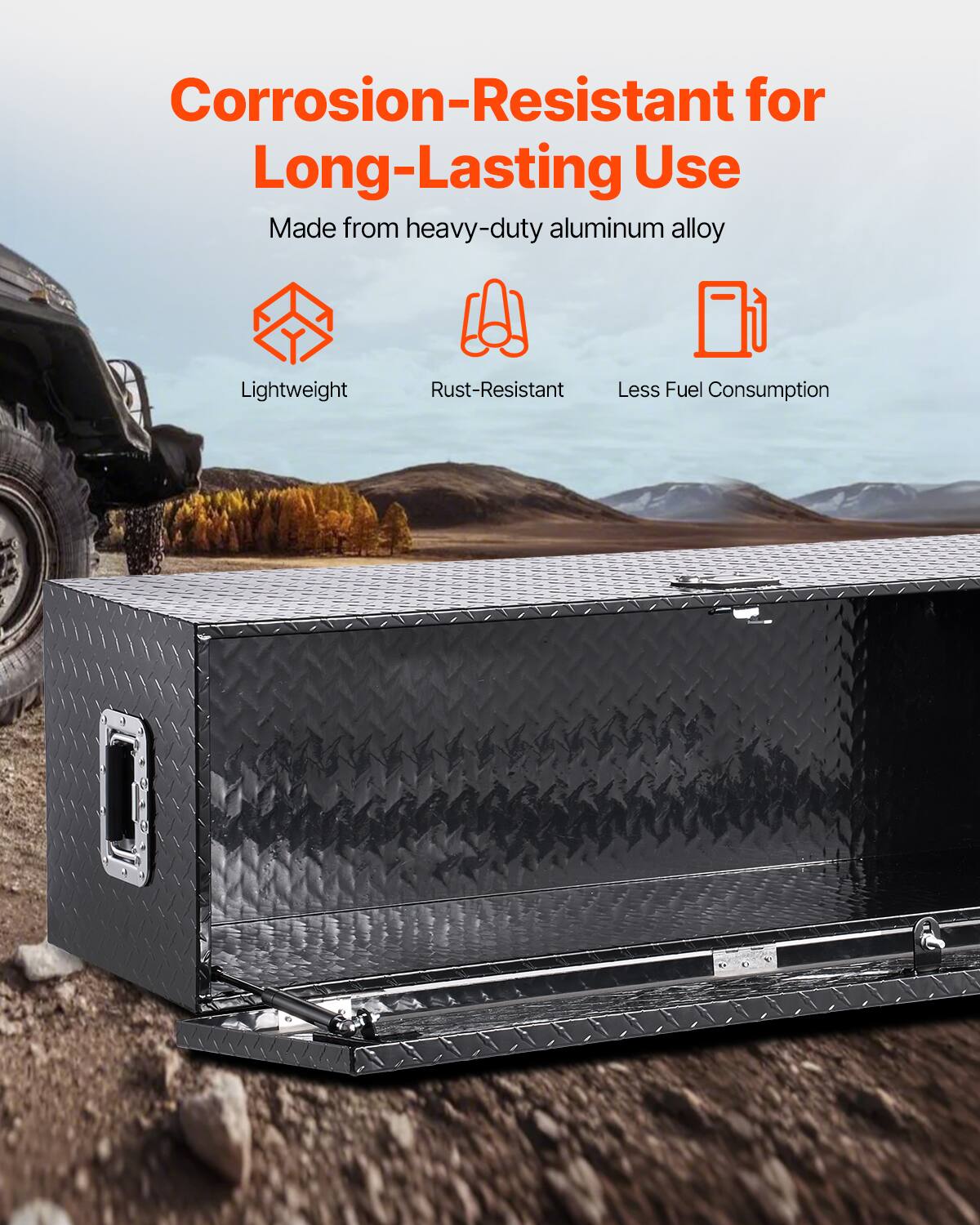 Corrosion-Resistant for Long-Lasting Use  
Made from heavy-duty aluminum alloy  

- Lightweight  
- Rust-Resistant  
- Less Fuel Consumption