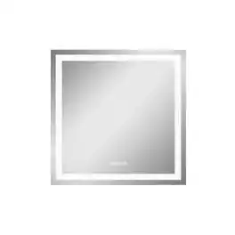 Boyel Living - 36 in W x 36 in L Square Frameless Wall Bathroom Vanity Mirror with Front and Backlit and Anti Fog