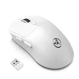 SKRAN - Tri-Mode Wireless Gaming Mouse - 6400 DPI, BT5.4/2.4G/Wired, 72g Lightweight & Easy-to-Use for Office, Gaming - Wireless - White