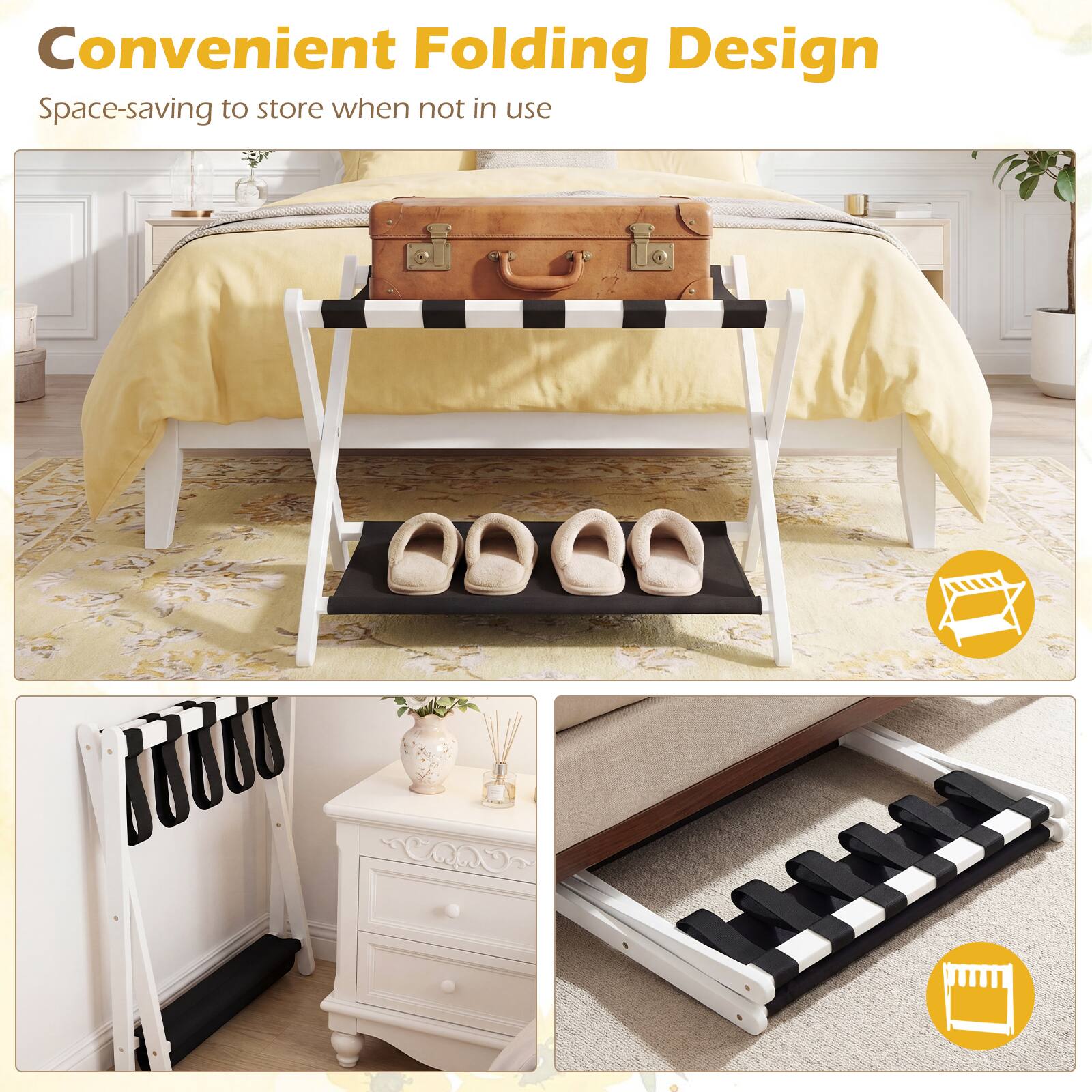 Convenient Folding Design  
Space-saving to store when not in use