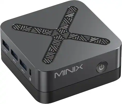 Front. MINIX - Z95 Mini Desktop PC, Intel N95, 16 GB RAM, 512GB SSD - Black.