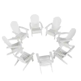 WestinTrends - Tuscany HIPS Outdoor Folding Adirondack Seashell Chair (Set of 8) - White