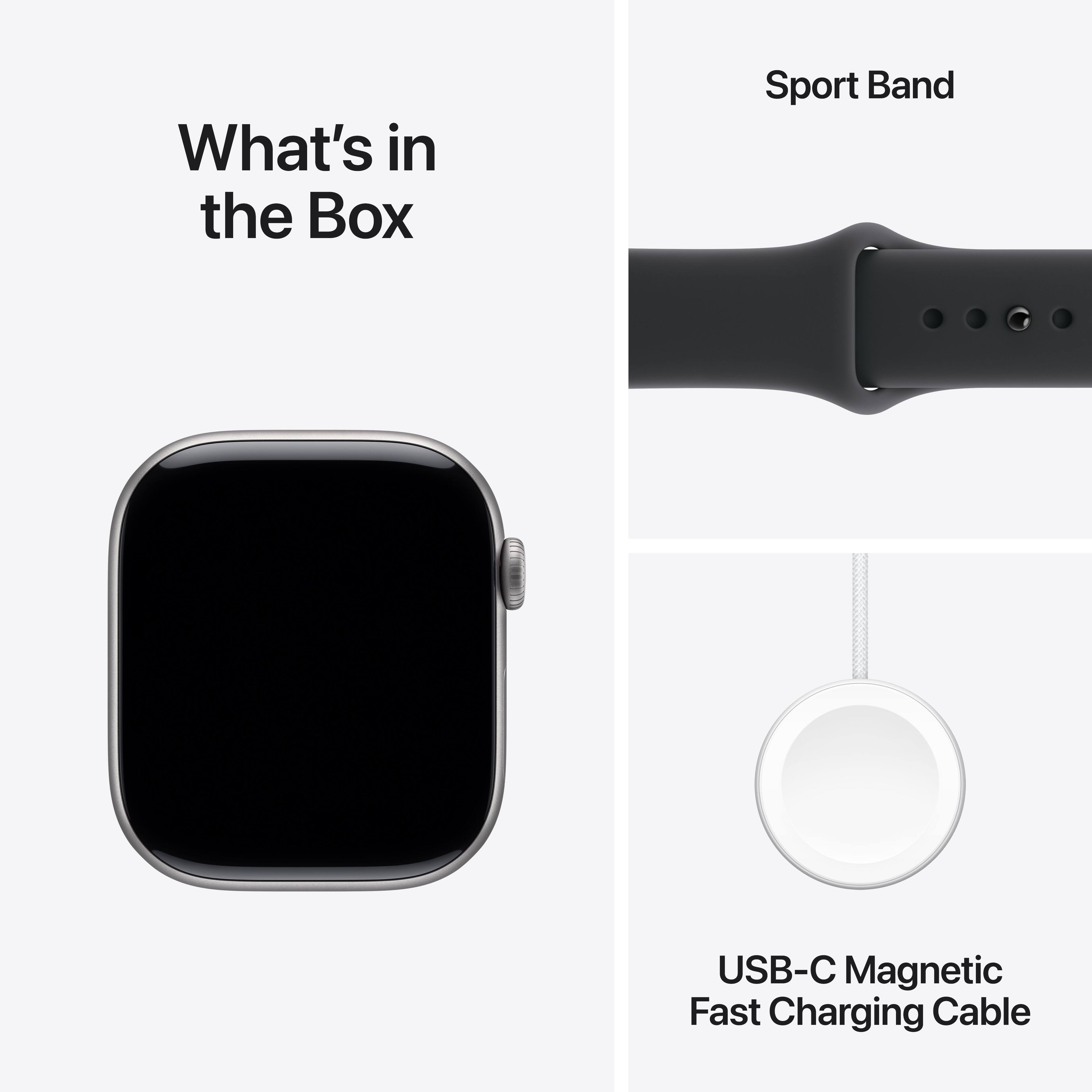 What's in the Box

Sport Band

USB-C Magnetic Fast Charging Cable