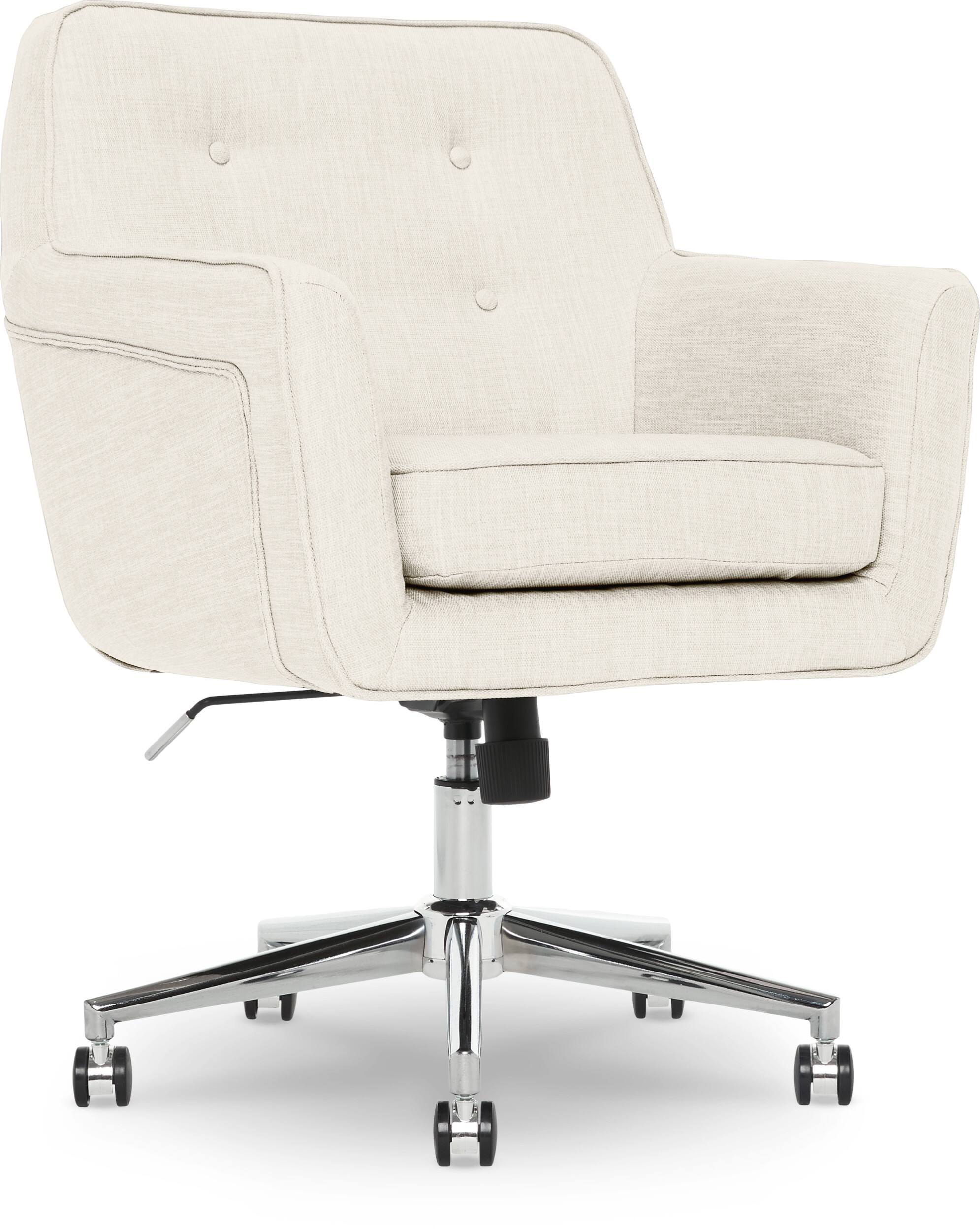 Angle. Serta - Ashland Memory Foam & Twill Fabric Home Office Chair - Ivory.