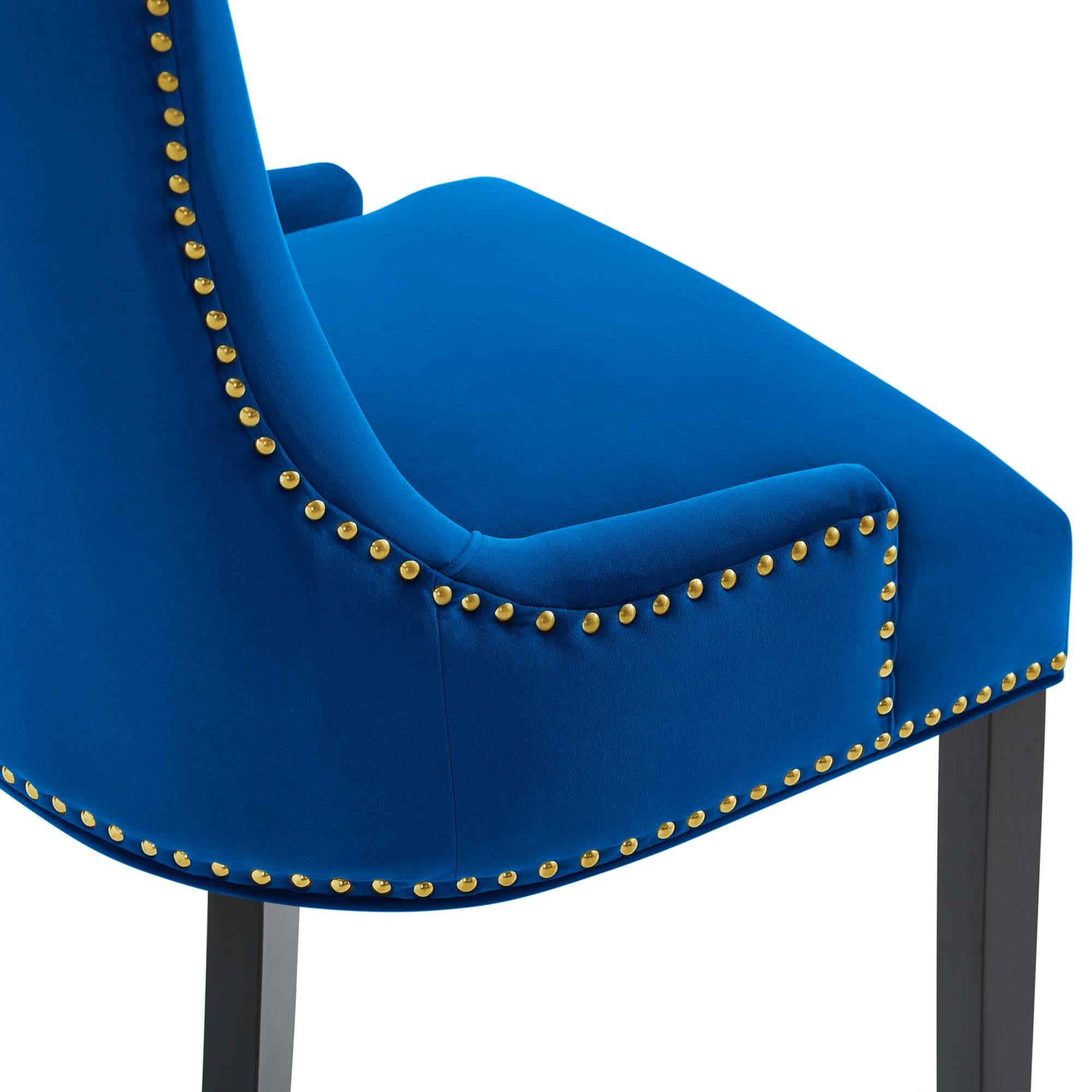 Alt View 5. Modway - Marquis Performance Velvet Dining Chairs Set of 2 by Modway - Navy.