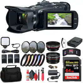 Canon - Vixia HF G70 UHD 4K Camcorder + 64GB Memory Card + 2 x BP828 + More (International Version)