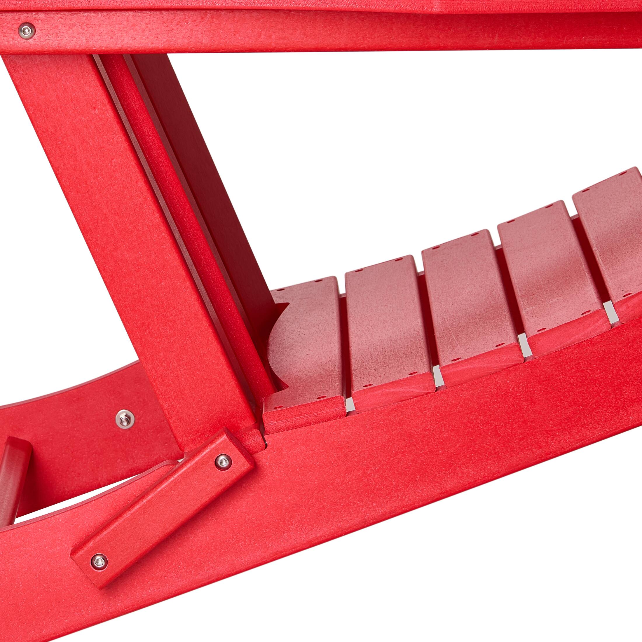 Alt View 5. WestinTrends - WestinTrends Malibu Outdoor HDPE Folding Poly Adirondack Chairs (Set of 4) - Red.