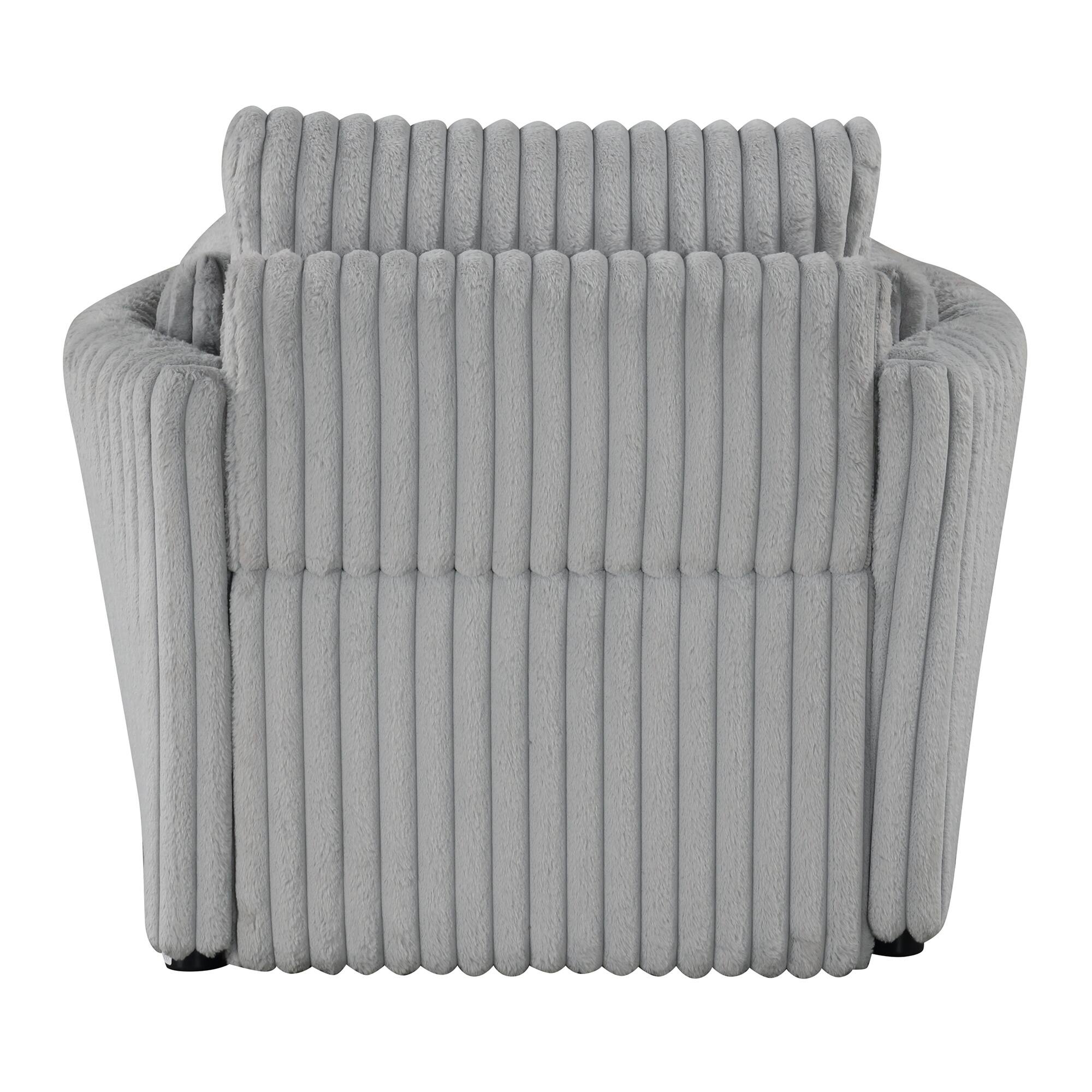 Alt View 4. Vaczon - Space-Saving Pull-Out Sleeper Chair Bed with Built-In USB Ports and Plush Pillows for Home, Dorm or Apartment - Gray.