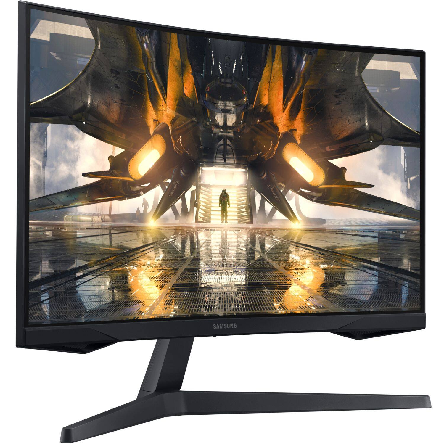 Alt View 2. Samsung - Odyssey G55A 27" Curved WQHD Gaming Monitor LS27AG552ENXZA - Black.