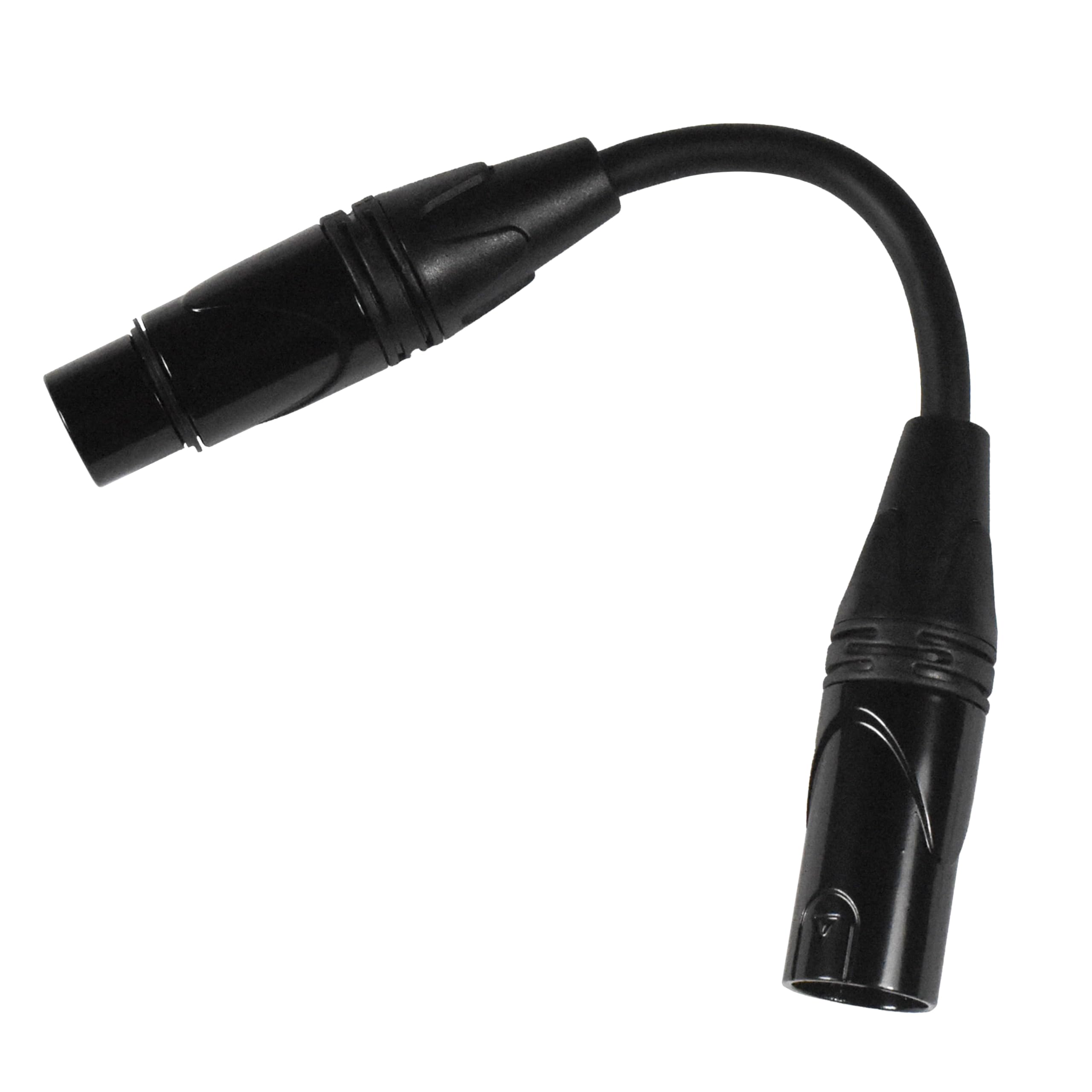 Alt View 5. HQRP - 2-Pack DMX XLR Adapter Cable 3-Pin Female to 5-Pin Male 6 in for Blue Yeti Pro, Stage Lighting - Black.
