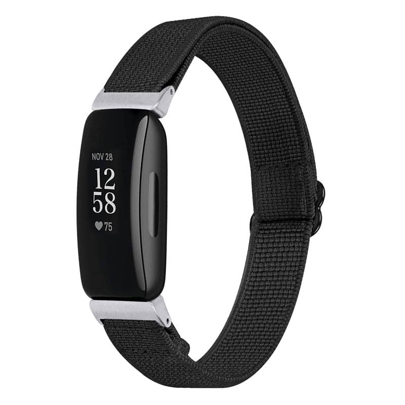 Photos - Smartwatches Comfort StrapsCo -  Stretch Band Nylon Watch Strap For Fitbit Inspire 2 - Black fb.ny32.1 
