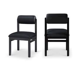 Meridian Furniture - Roundhill Vegan Leather Upholstered Dining Chair, Set of 2 - Black