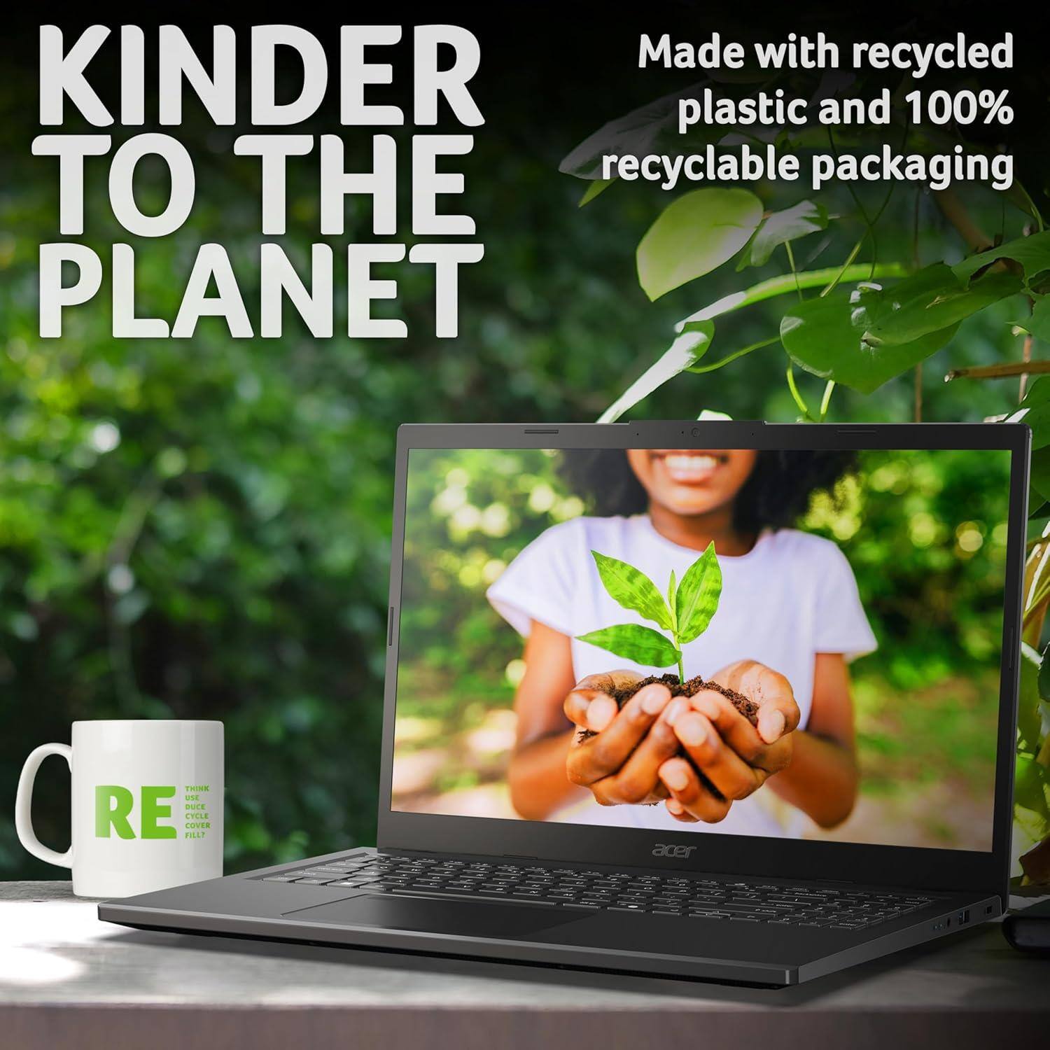 KINDER TO THE PLANET

Made with recycled plastic and 100% recyclable packaging

RE
THINK USE CYCLE COVER FILL