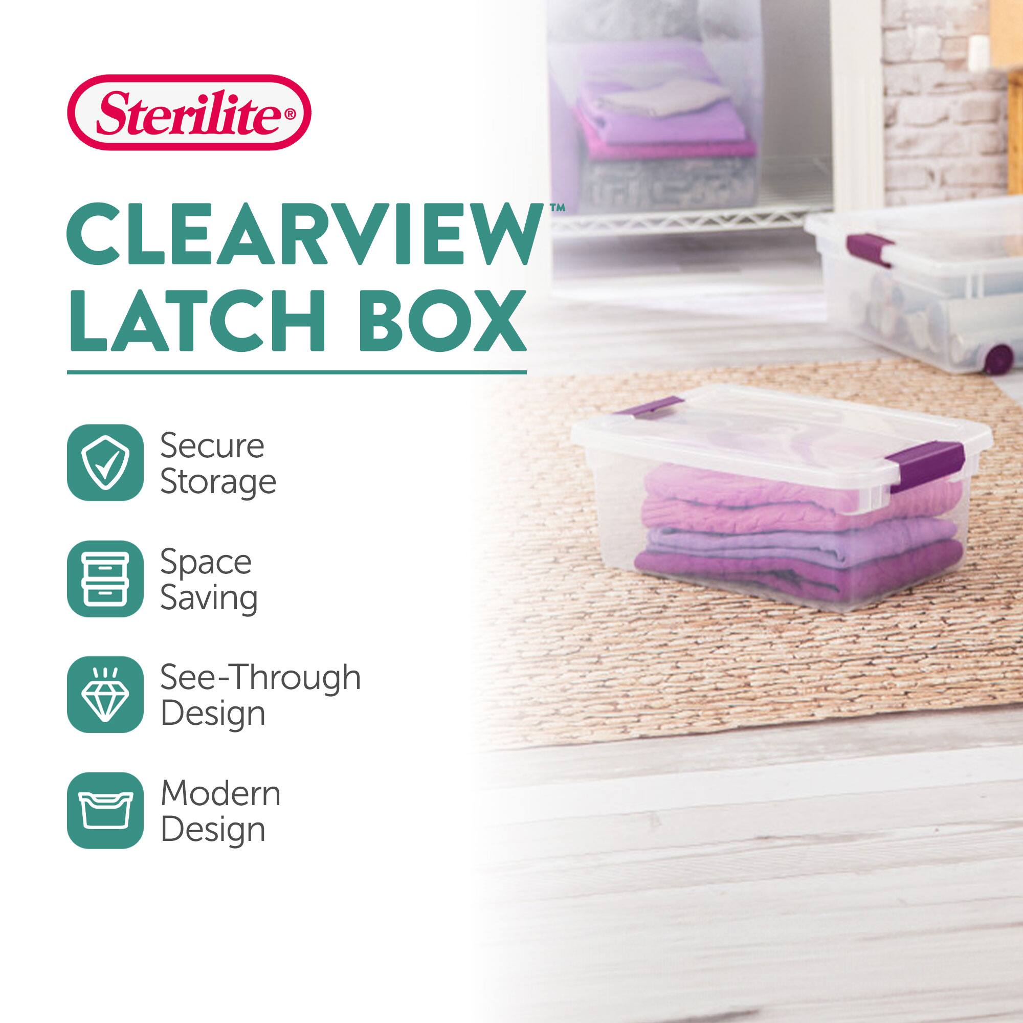 Sterilite™ CLEARVIEW LATCH BOX  
Secure Storage  
Space Saving  
See-Through Design  
Modern Design