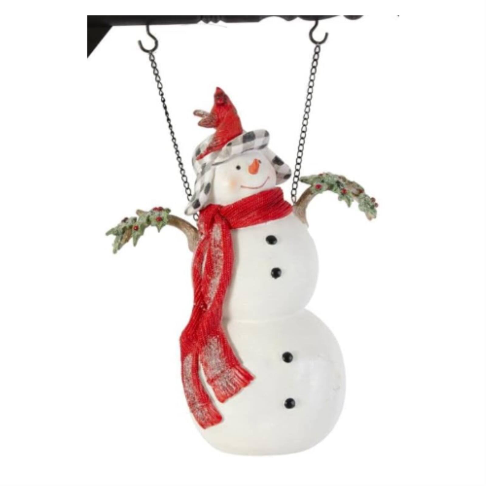 K&K Interiors - Glittered Resin Snowman with Cardinals Arrow Replacement 14 inch - Arrow Sold Separately - White price history on PriceWatchPro