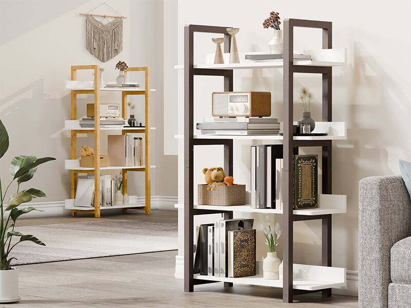 Alt View 5. APRILSOUL - Multifunction Bookcase Solid Wood Frame Mix Color Plant Stand Home Decor - Wood.