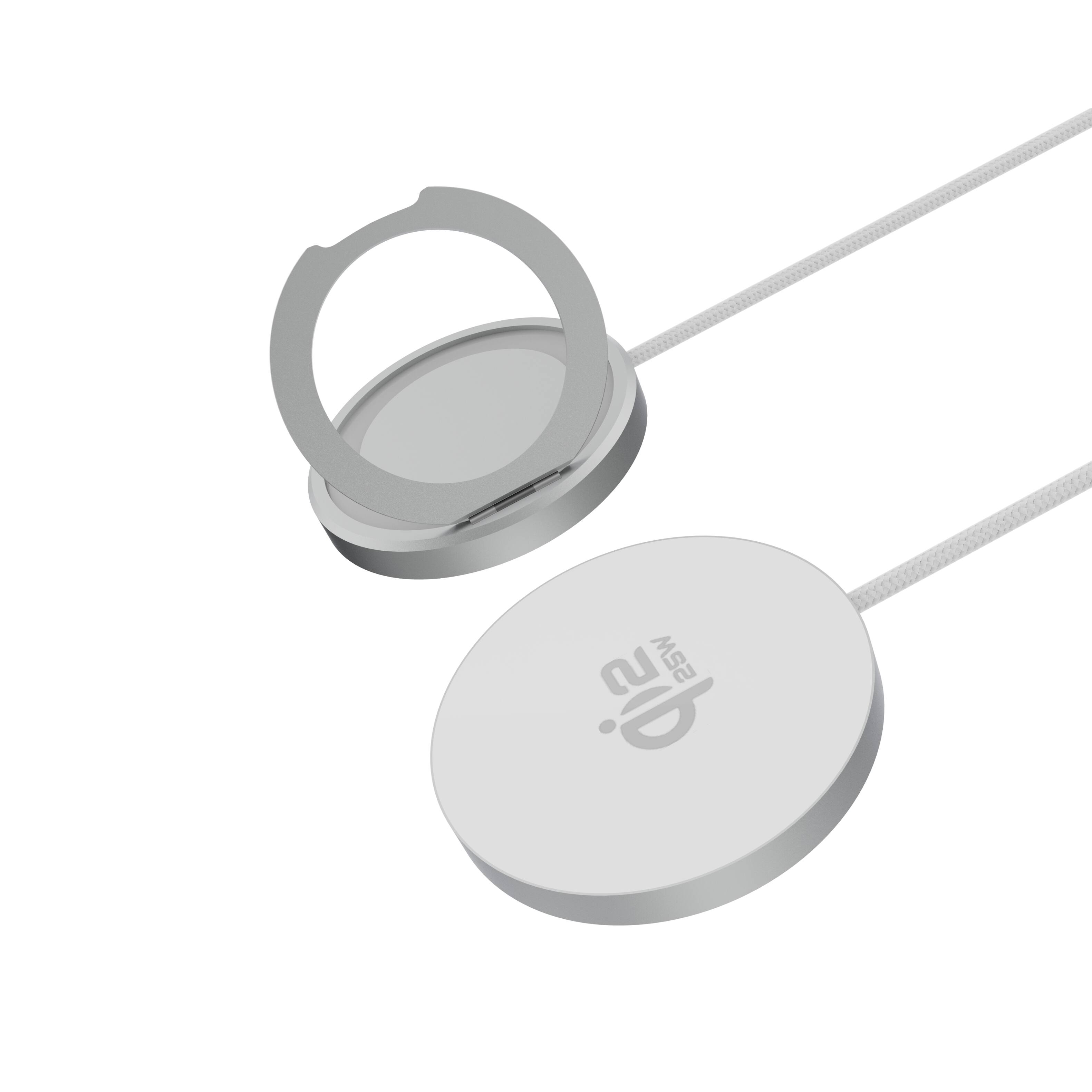 Alt View 1. Siljoy - 25W Wireless Charger for IPhone 17  Qi2.2 Certified Ultra Slim with Temp Control On-the-Go Power Without Overheating - Black/Silver/Yellow.