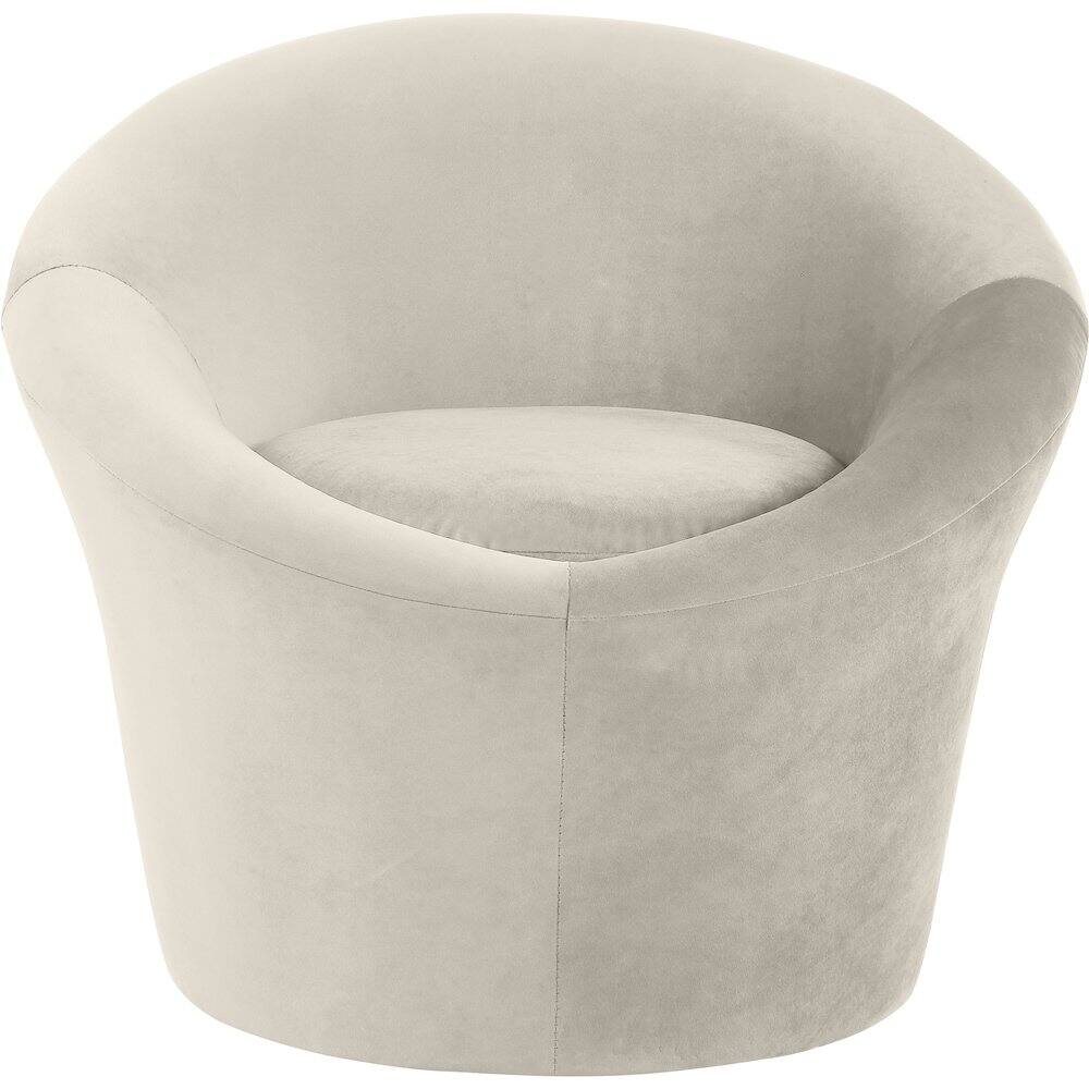 Alt View 2. Meridian Furniture - Tristan Cream Velvet Accent Chair - Beige.