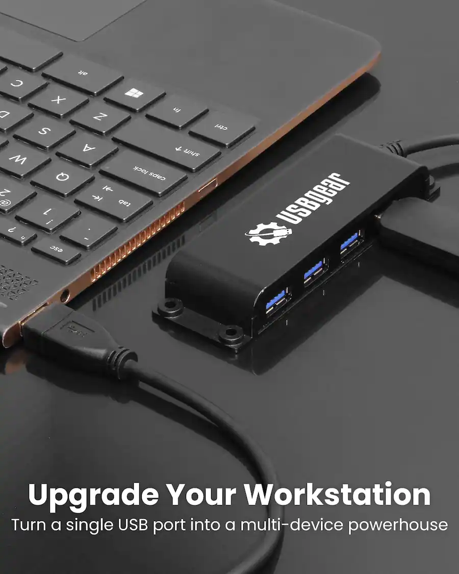 Usb Bus Bar USBGear 4 Port USB Hub USB Type A Ultra Compact Includes Built In Cable ...
