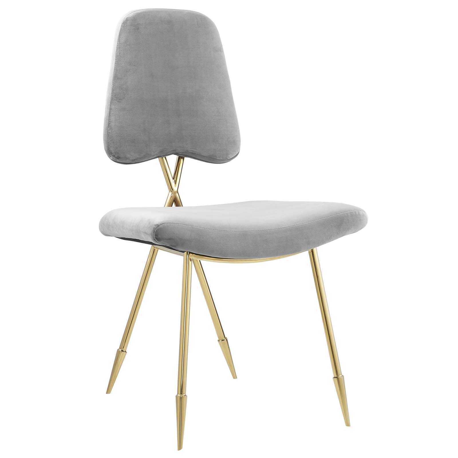 Angle. Modway - Ponder Performance Velvet Dining Side Chair by Modway - Gray.