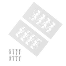 Unique Bargains - 6"x3" Door Air Vent Cover, 2pcs Heavy Duty Aluminum Alloy Grille Louvered with Mounting Screws for Cabinet Wardrobe - White