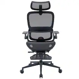 SIHOO - B100 Ergonomic Office Chair with Footrest, Mesh Office Chair with Adaptive Dynamic Lumbar, Flip-up Arm, Dual-Back, 300lb - Black