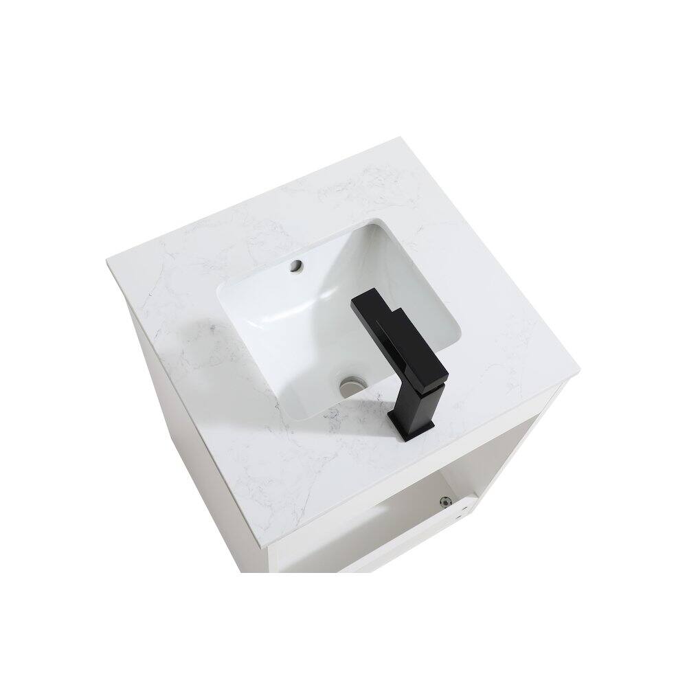 Left. Elegant Kitchen and Bath - Chandler 20 Inch Single Bathroom Vanity In White - White.