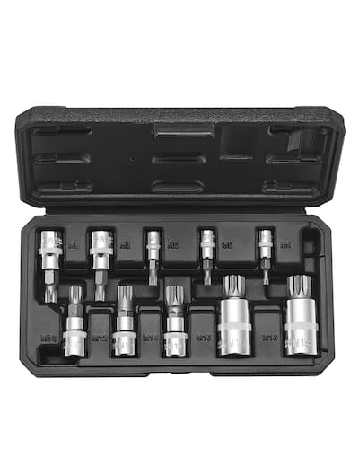 VEVOR XZN Triple Square Spline Bit Socket Set, 10 Piece M4 M18 VEVOR XZN Triple Square Spline Bit Socket Set, 10 Piece M4 M18