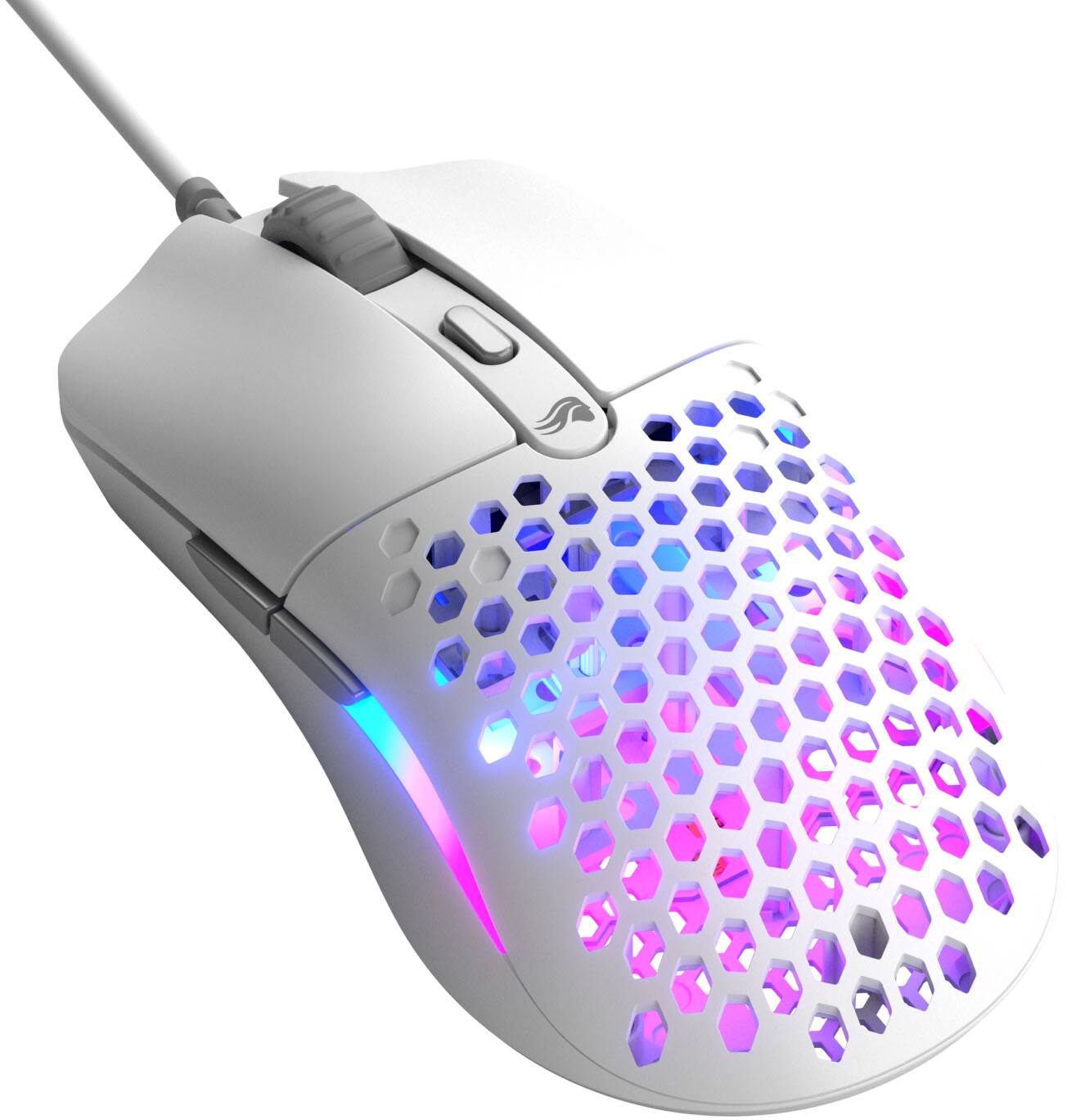 Alt View 4. Glorious - Model O Eternal Lightweight Wired Optical Gaming Mouse with Dual-Zone RGB Lighting - Matte White.