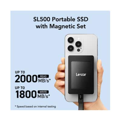 Lexar SL500 1TB Portable SSD with Magnetic Set USB 3.2 Gen 2x2 Lexar SL500 1TB Portable SSD with Magnetic Set USB 3.2 Gen 2x2