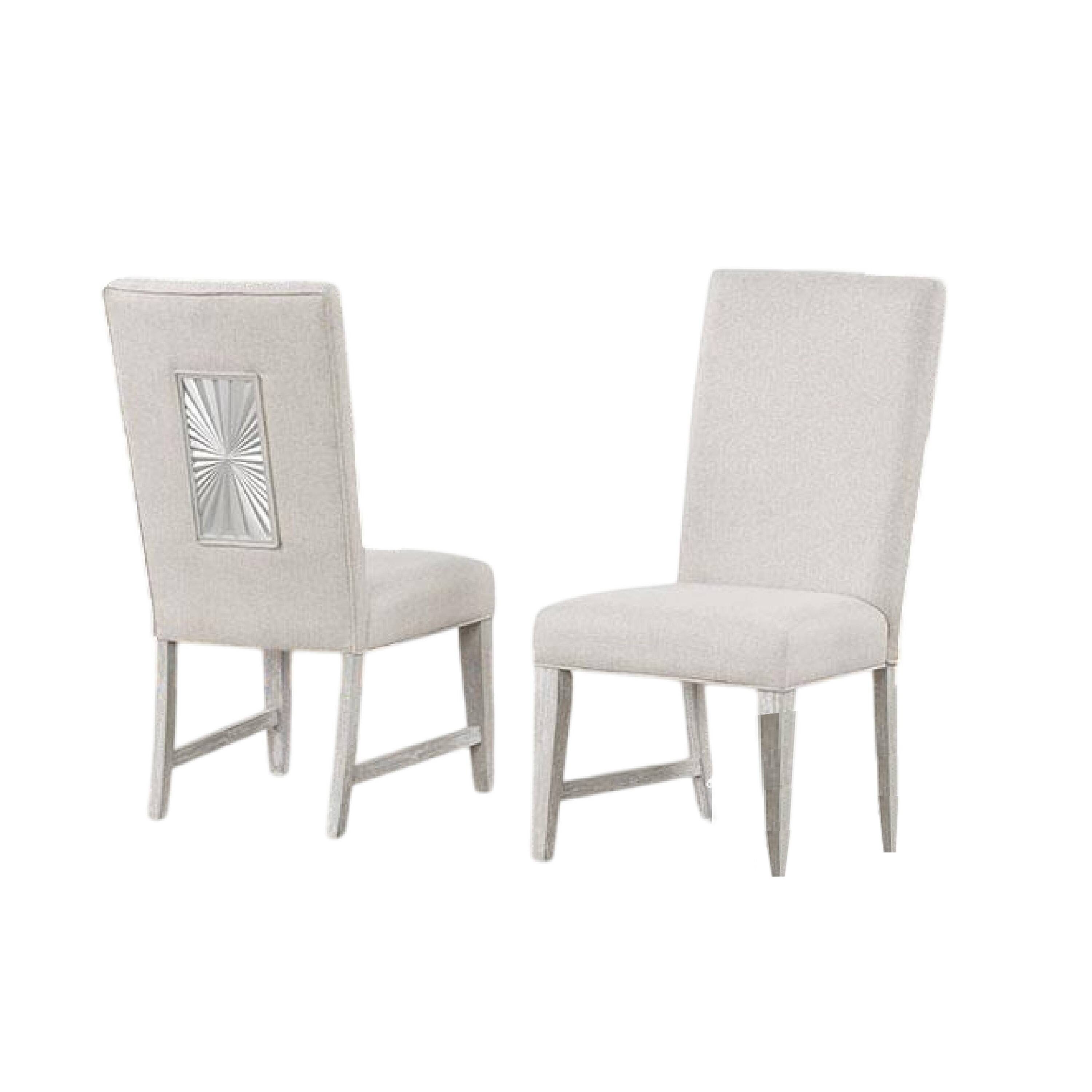 Manhattan Lane - Diaz Dining Side Chair Set of 2, Tapered Legs, Poplar Wood - Light Gray