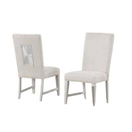 Manhattan Lane - Diaz Dining Side Chair Set of 2, Tapered Legs, Poplar Wood - Light Gray