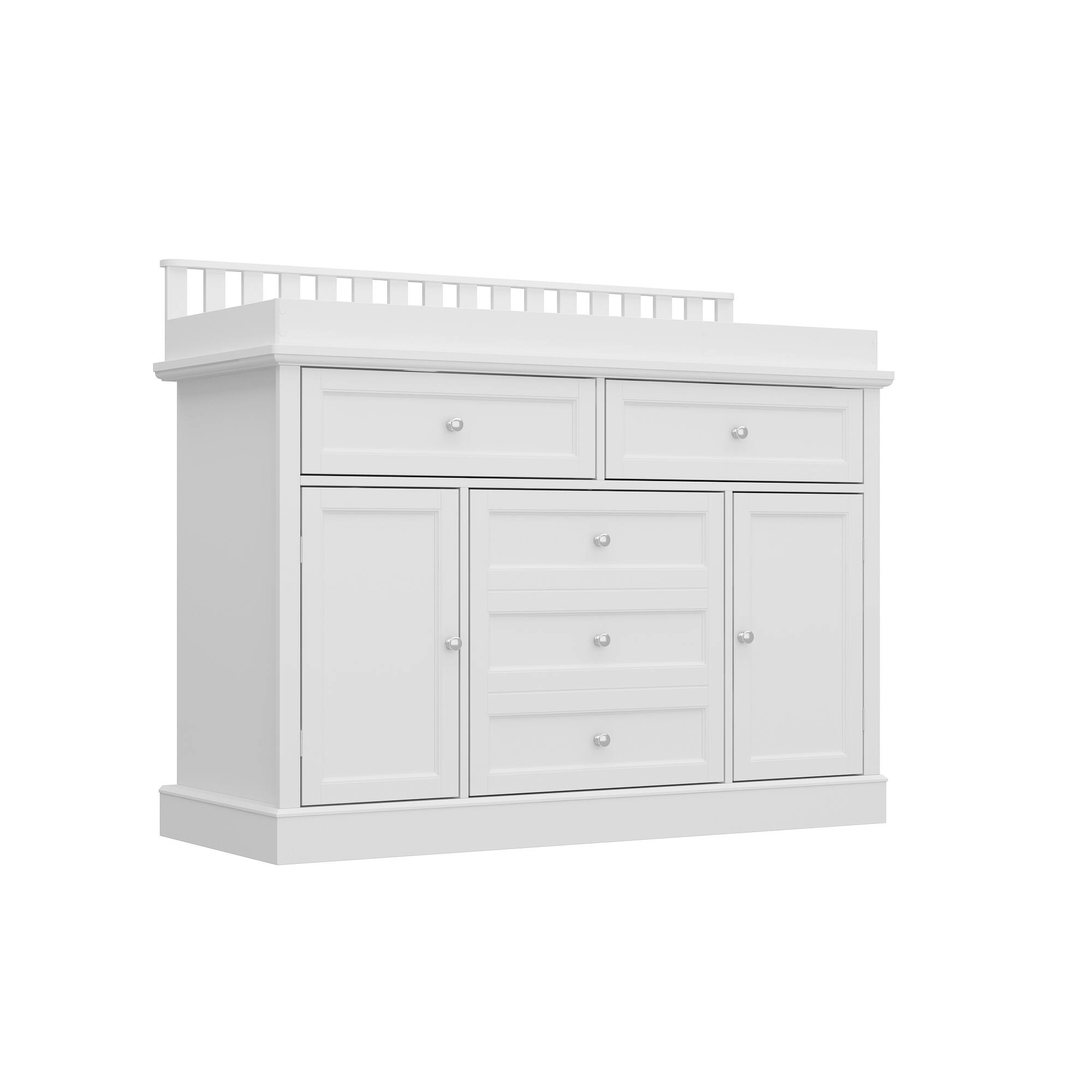 Angle. FUFU & GAGA - FUFU&GAGA Classic Baby Changing Table Dresser: Timeless Design & Ample Storage - White.