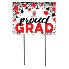 Jardine - Brown Bears 18" x 24" Proud Grad Yard Sign - White
