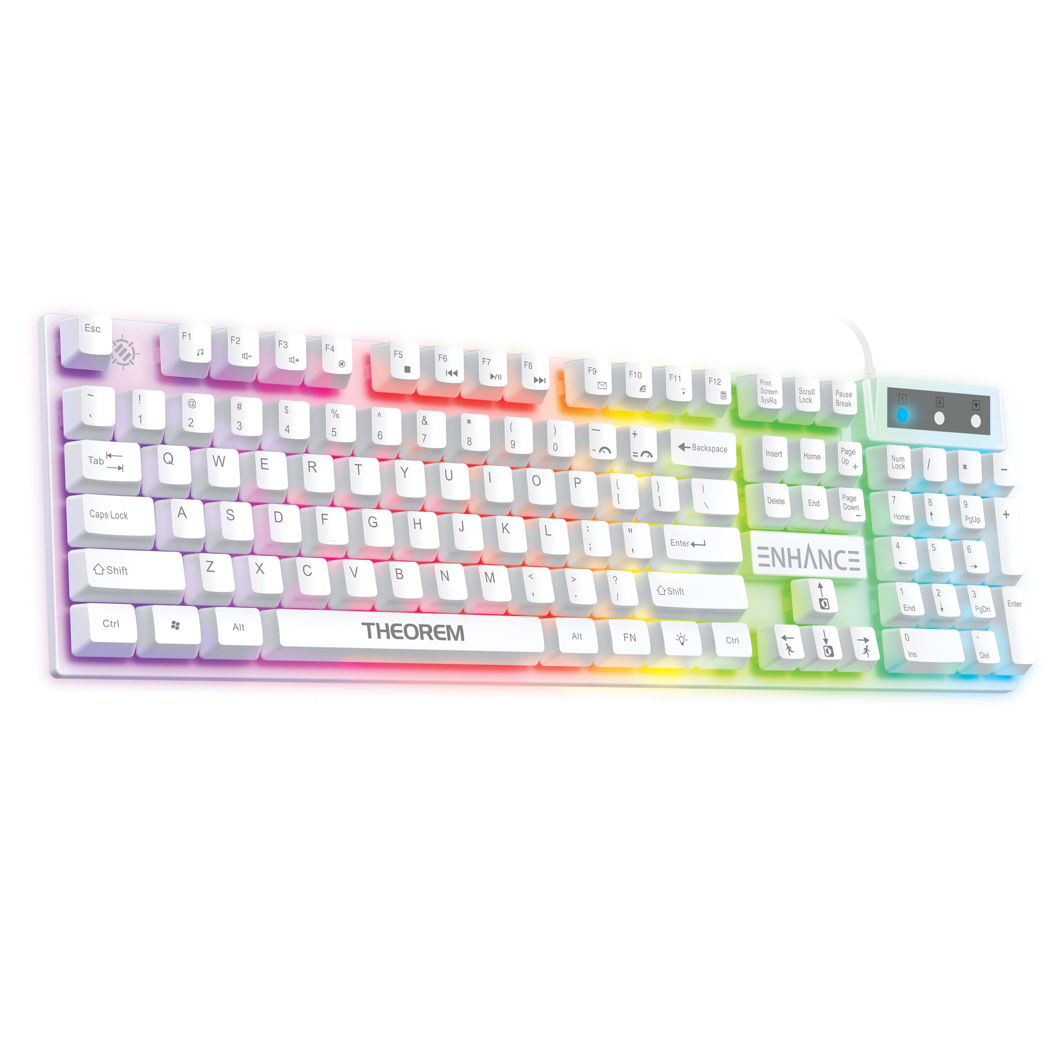 ENHANCE - Theorem 3 Keyboard - Mechanical Feeling Keyboard, 19KRO, LED Modes - White