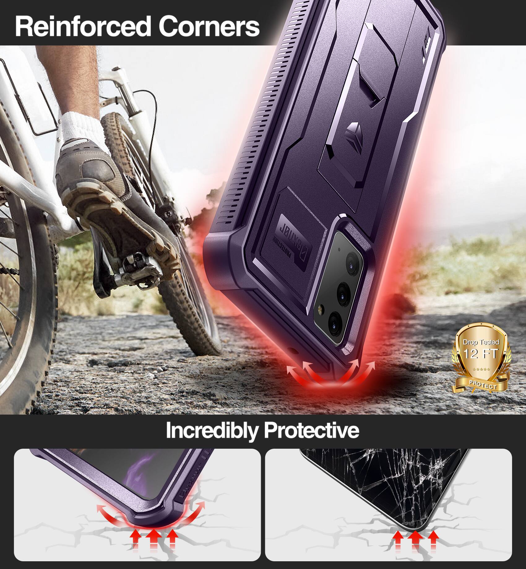 Reinforced Corners, Incredibly Protective, Drop Tested 12 FT ...*. PROTECT