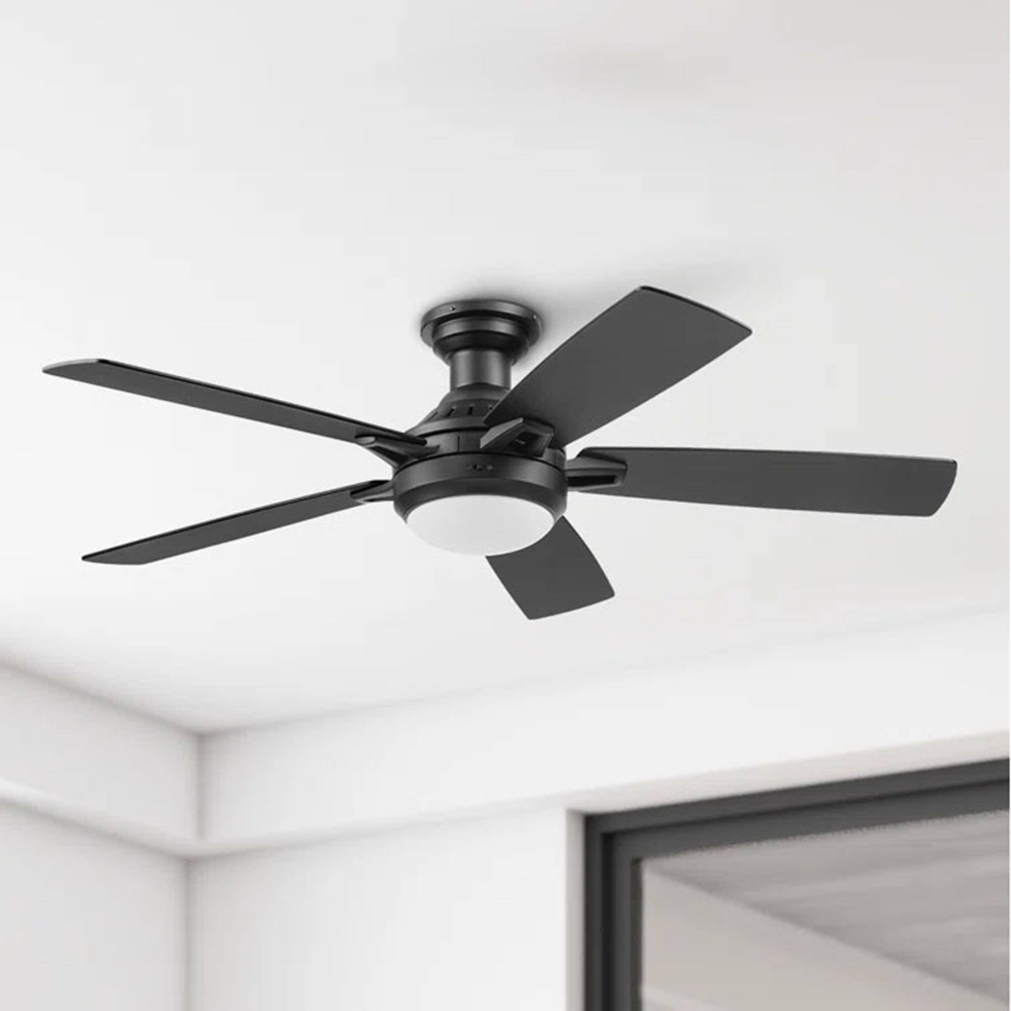 Alt View 4. Honeywell - Honeywell Radstock 52" Ceiling Fan w/ Remote, & Reversible Blades, Matte Black - Matte Black.