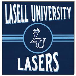 Jardine - Lasell Lasers 10'' x 10'' Retro Team Sign - Navy