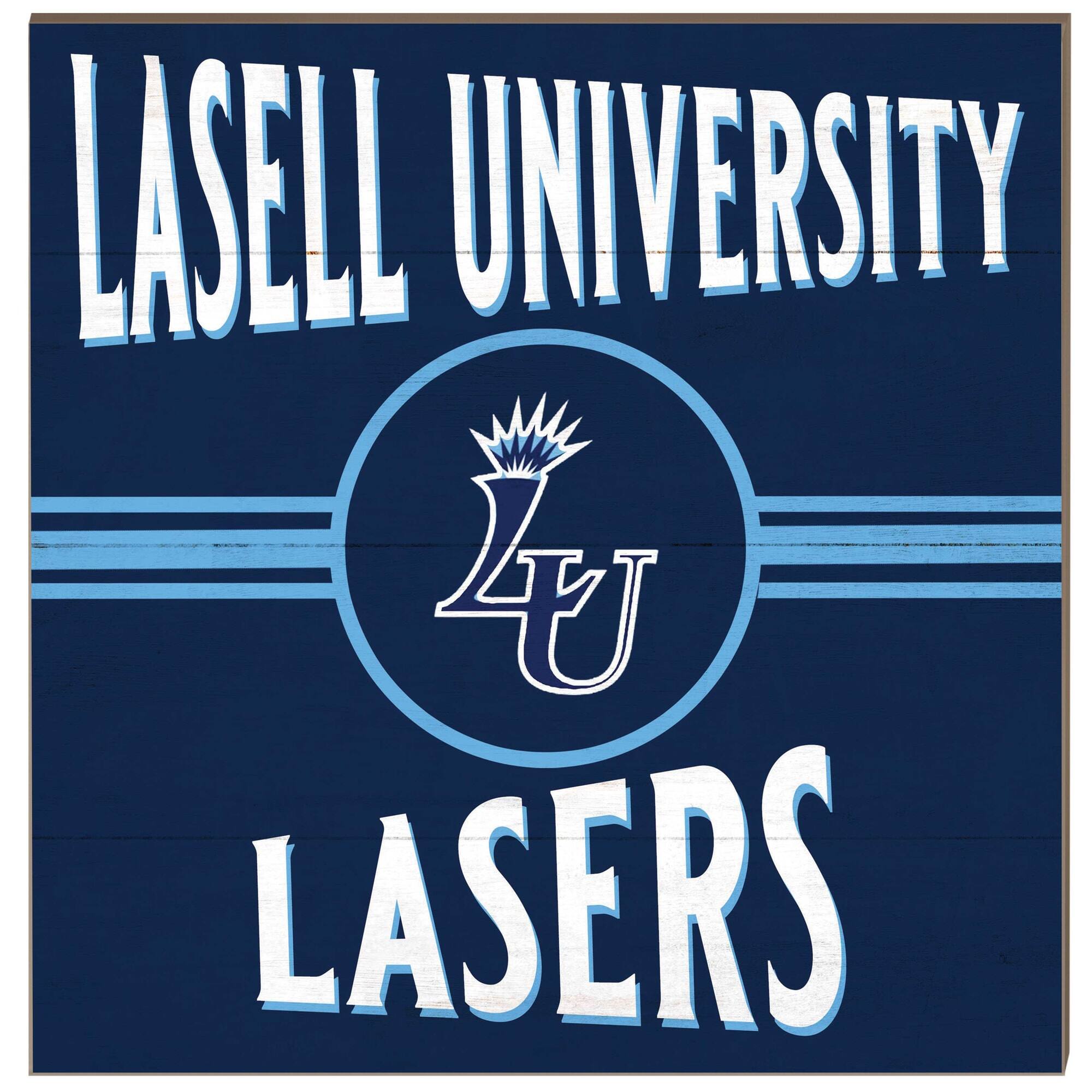 Lasell Lasers 10'' x 10'' Retro Team Sign