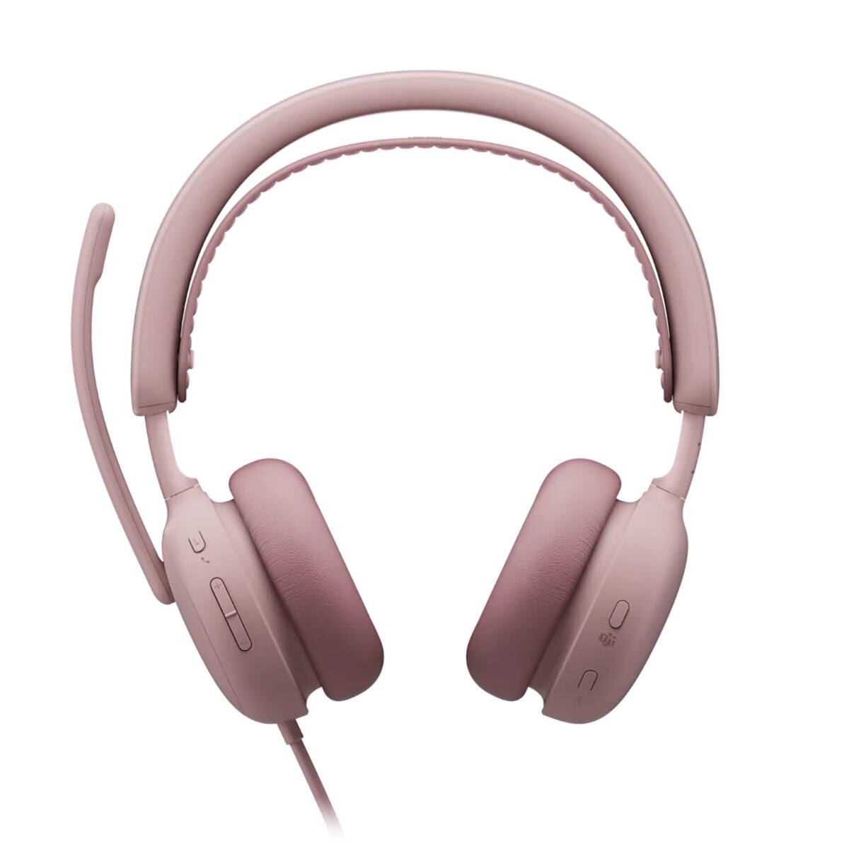 Alt View 2. Logitech - Logitech Zone Wired 2 ANC Closed-Back On-Ear Stereo Headset, UC - Rose.