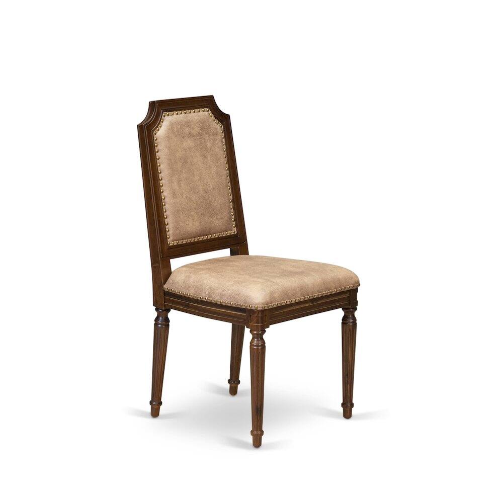 Alt View 3. East West Furniture - Parson Chairs - Brown.