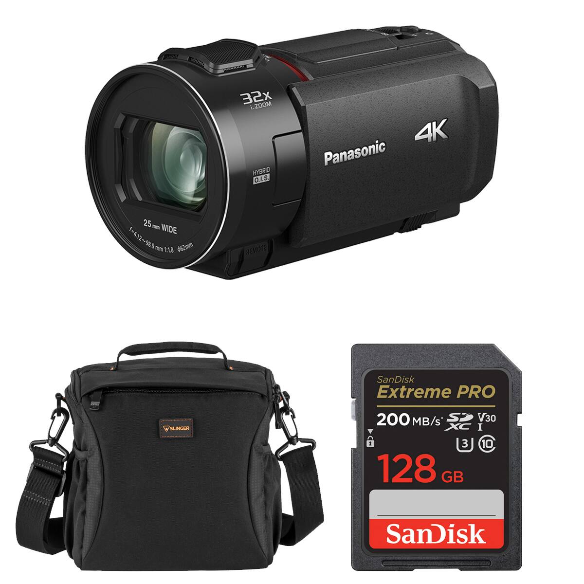 32x i.200M HYBRID O.I.S.  
4K Panasonic  
25 M WIDE 98.9 mm 21.8 d62mm  
REMOTE  
SanDisk Extreme PRO  
200 MB/s V30 XC I 6 : (c) 128 GB  
SanDisk
