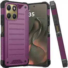 Equipd - Phone Case for Motorola Edge 2026 (6.3 Inch), Heavy Duty Rugged Shockproof Full Body Protection Cover - Dark Purple