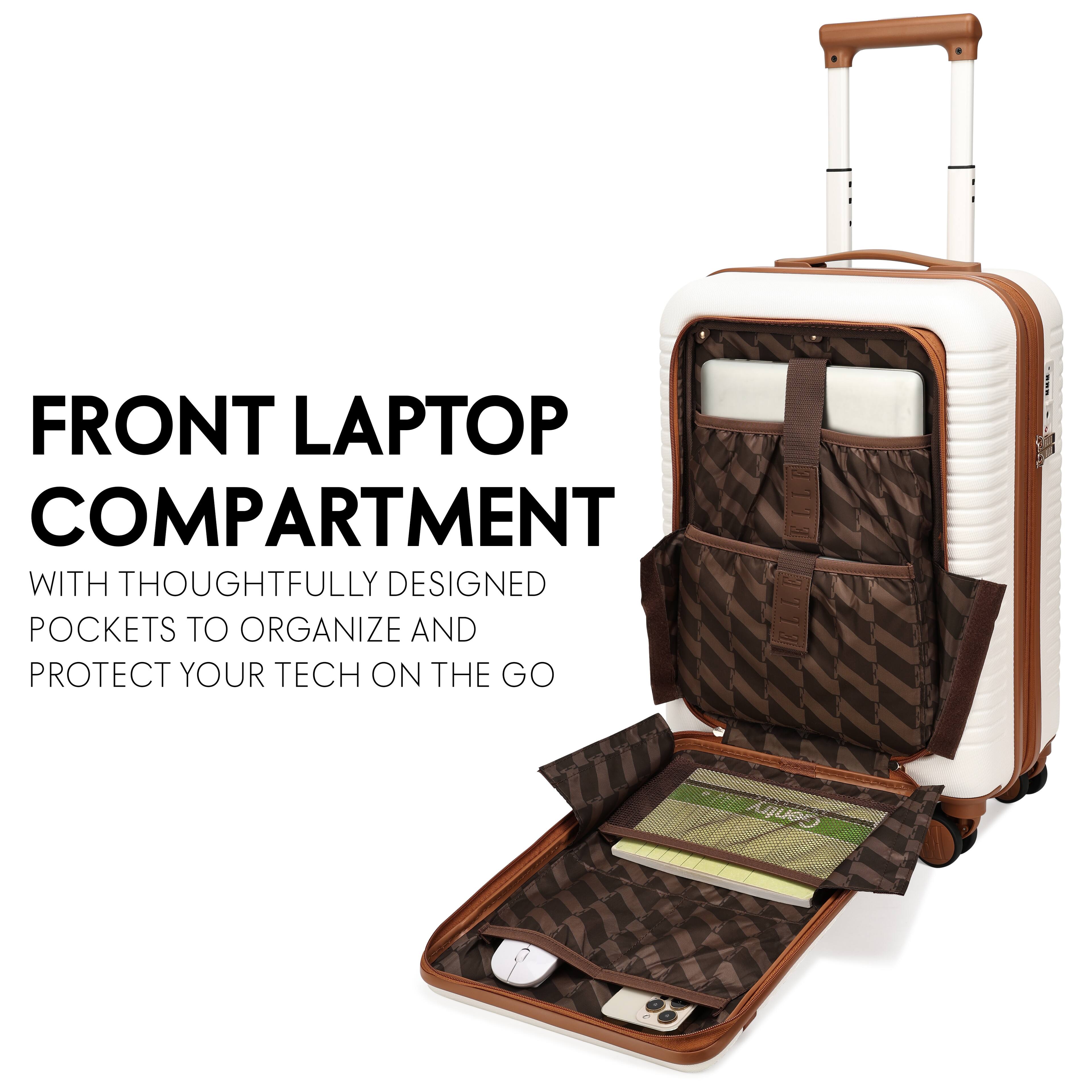 FRONT LAPTOP COMPARTMENT  
WITH THOUGHTFULLY DESIGNED POCKETS TO ORGANIZE AND PROTECT YOUR TECH ON THE GO
