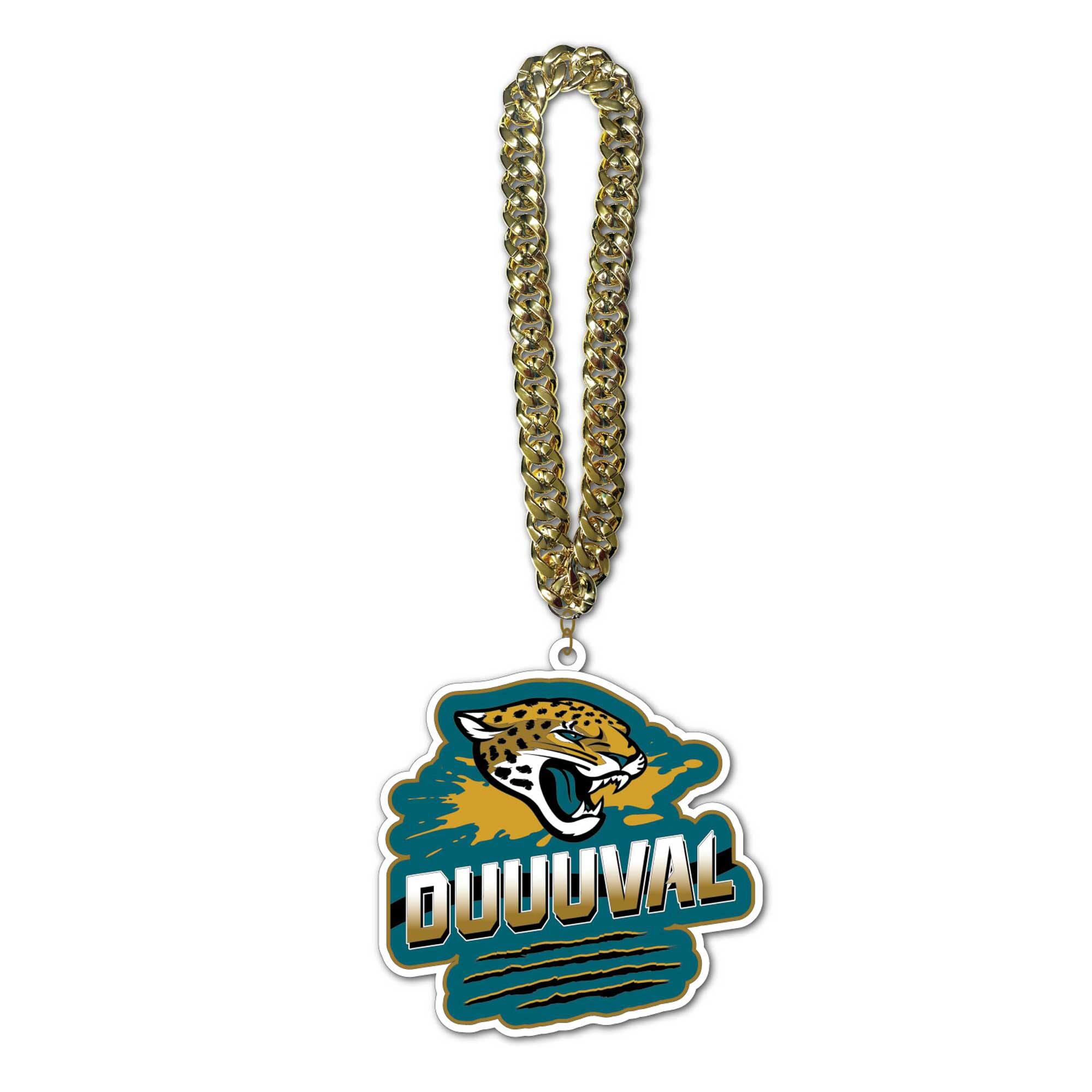 Front. MOJO - Slogan Fan Chain Necklace - Teal.